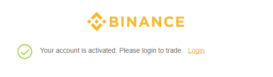 Confirmation on Binance